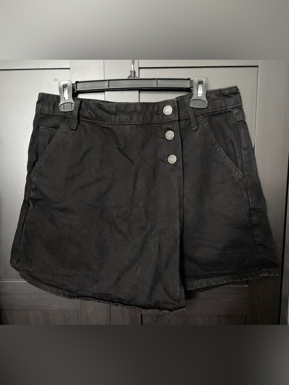 GAP Black Button-Front Denim Skort - 31/12T